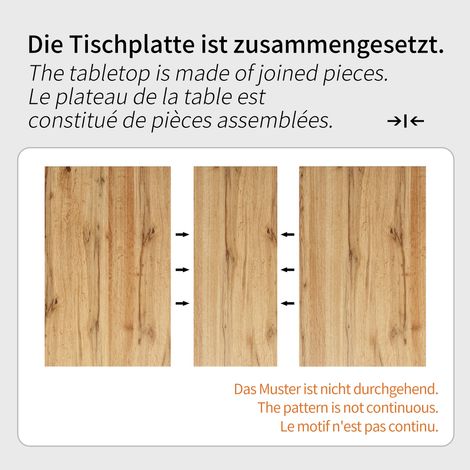 Table à manger extensible bois (118-157x70x75cm), table de cuisine escamotable avec rallonges intégrées, salle à manger et salon, table coulissante en bois massif, dimension modulable de 118 à 157 cm. (1/5)