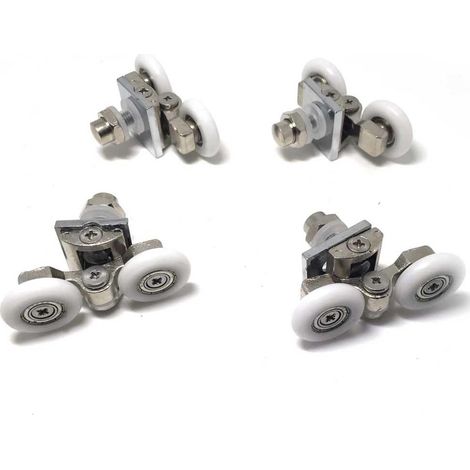 Duschkabinenrollen – 8er-Set – Messing und Kunststoff – Leichtgängig, 23 mm – Für 4–8 mm Glasduschkabinen – 23 mm Durchmesser (1/4)