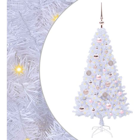 Künstlicher Weihnachtsbaum Weiß 120 cm PVC und Stahl vidaXL