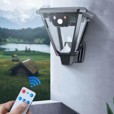 TrAdE Shop Traesio - Lampione Lampada Luce Solare Giardino A Led Su Picchetto Con Telecomando Sensore - (1/5)