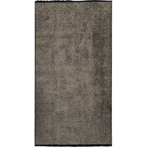 VENICE - Tapis en coton et polyester lavable tissé plat anthracite 80x150 (1/5)