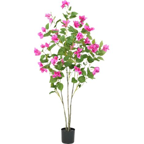 Árbol de buganvilla artificial, material de flores secas, para colocar en el suelo, uso versátil. (1/2)