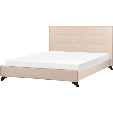 Bett mit Lattenrost Stoff AMBASSADOR 160 x 200 cm Beige (1/5)