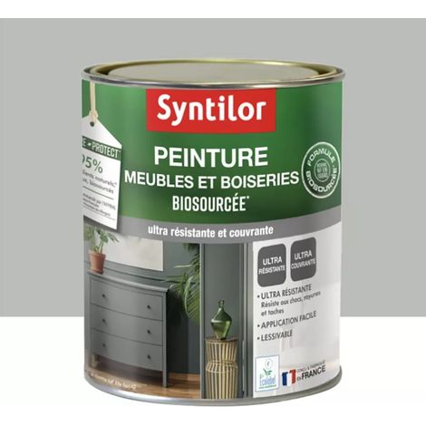 Peinture meubles et boiseries biosourcée SYNTILOR cedre grisé mat velours 0,5 L (1/2)
