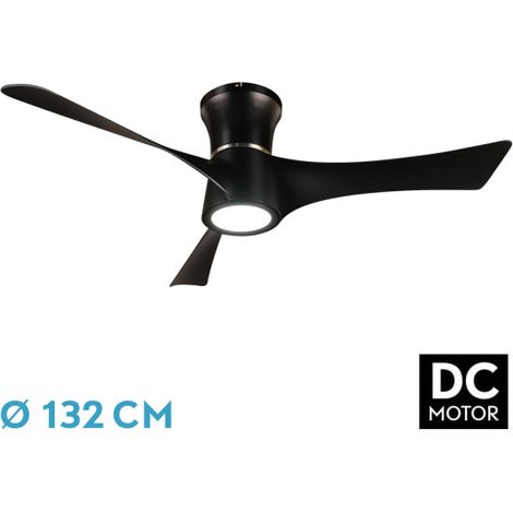 Ventilador Dc Tianas 18w Negro 3aspas 132d Regulable Intensidad 2250lm 3000k,4000k,6000k Remoto+temporizador+memoria (1/2)