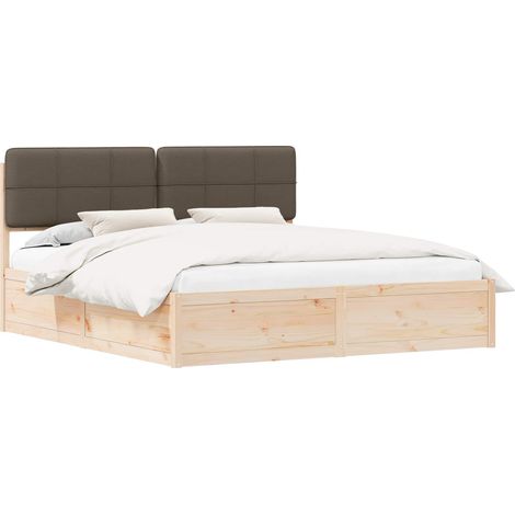 Letto con Testiera Rivestita Talpa 180 x 200 cm Pino massello vidaXL (1/5)