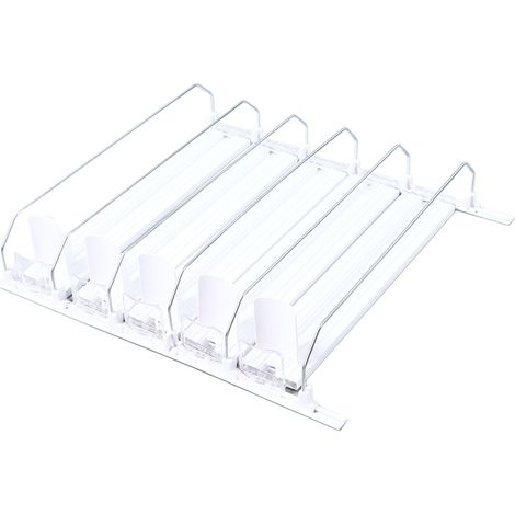 Range boissons réfrigérateur tige poussée réglable ressort rail coulissant distributeur canettes soda bière 38cm blanc (1/5)