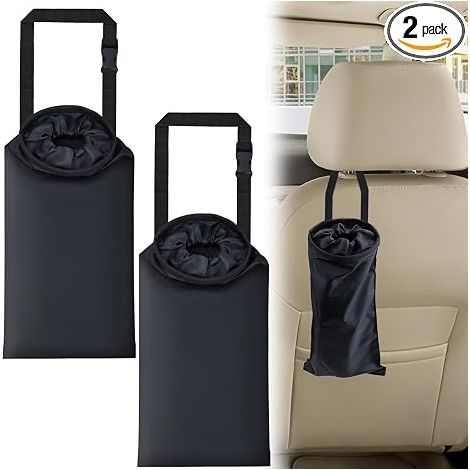 2 Pièces, Sac Poubelle de Voiture Suspendu, en Tissu, Résistant, Lavable, pour Cuisine, Extérieur, Voyage et Camping (1/5)