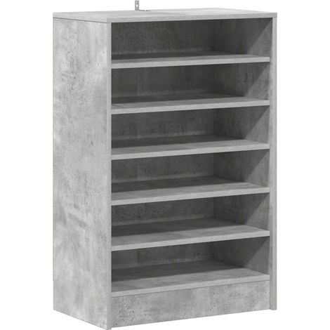 Armoire à chaussure Meuble à chaussures Gris béton 60x35x92 cm Bois d’ingénierie (1/5)