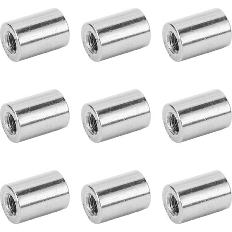 20 Stück Kupplungsmuttern für Rundstangenverbinder, Edelstahl 304, Innengewinde M6x1,0, 12 Stück, L17 mm (1/5)