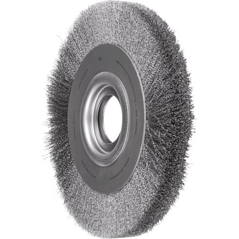 PFERD TOOLS Rundbürste breit ungezopft RBU Ø250x30xvariable Bohrung Stahl-Draht-Ø0,20 Schleifbock