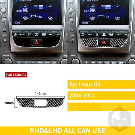 -8 Compatible avec Lexus GS 2006 2007 2008 2009 2010 2011 Accessoires Intérieur Voiture Fibre de Carbone Console de Vitesse Accoudoir Panneau Autocollants Décoratifs (1/5)
