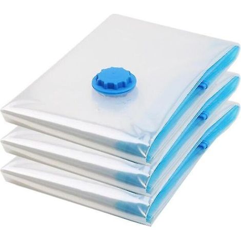 Set mit 3 transparenten Vakuumbeuteln zur Aufbewahrung von Kleidung, komprimierbare und platzsparende Reisebeutel, 50 x 70 cm (1/4)