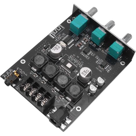 Module amplificateur audio Bluetooth 5.0 avec contrôle des aigus et des basses, carte d'amplification de puissance pour haut-parleur passif 50 W + 50 W, alimentation 9-24 V CC (1/5)