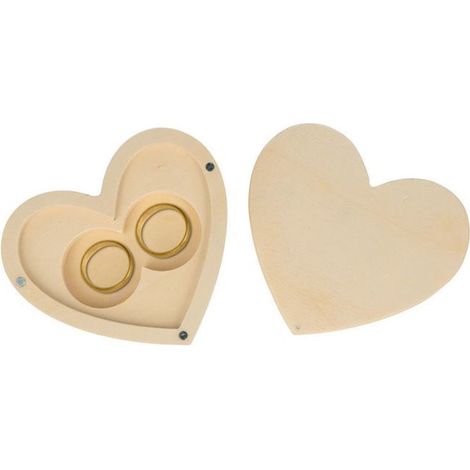 Boîte porte-alliances - Artemio - Coeur - 10 x 9 cm - Romantique - Intérieur (1/4)