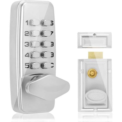 Mini-cadenas mécanique à combinaison 2-4 chiffres, serrure de sécurité pour portes intérieures et extérieures, alliage, conception anti-effraction, corps de serrure chromé étanche. (1/5)