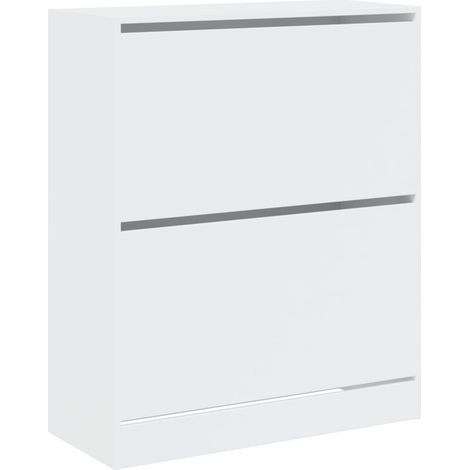 Zapatero mueble para entrada pasillo y salón 80 x 34 x 96,5 cm madera de ingeniería blanca 020021507 (1/5)