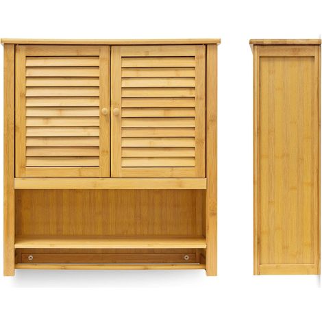 Armadietto per bagno in bambù 66 x 62 cm 3213029
