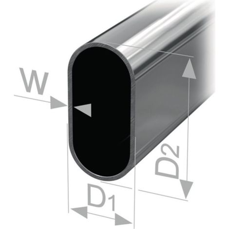 Tubo ovale per armadio con saldatura, lunghezza 2500 mm, sezione 30 mm x 15 mm, spessore parete 1 mm (1/2)