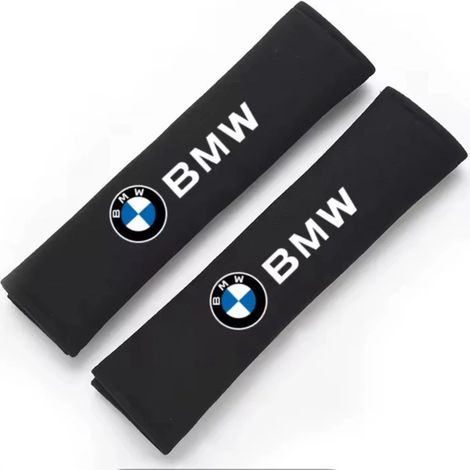 Convient pour les protections d'épaules de ceinture de sécurité BMW Série 1, Série 3, Série 5, Série 7, X1, X2, X3, X4, X5 - Produits de décoration intérieure (Paire, Noir) (1/3)