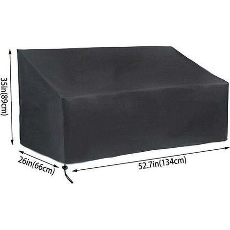 Outdoor-Sofa-Überzug, 210D Oxford UV-beständiger, wasserdichter Bezug (Schwarz, 134x66x89cm)