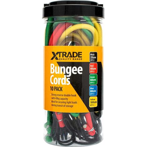 XTrade Bungee Cords 10 Pack - 25cm to 100cm (1/2)
