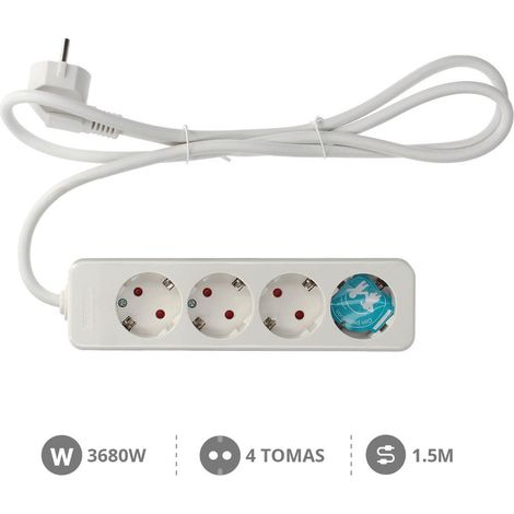 Base múltiple 4 enchufes 1.5m cable GSC 0800212 (1/2)