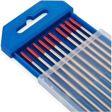 Électrodes de soudage en tungstène avec 2 % de thorium WT20 (rouge) 1,6 mm x 150 mm 10 pièces par paquet (1/3)