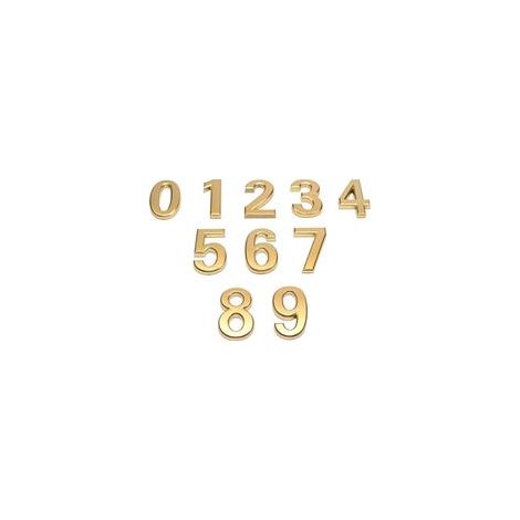 Lntyq Numéro de porte 3D - 70 CM - Plastique premium brossé - Effet OR brillant - Adhésif extra fort - Numéro de porte, rue, maison (1/5)