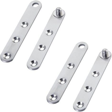 Charnières de porte pivotantes - 2 paires de charnières pivotantes à 360 degrés - En acier inoxydable Pour meuble - Porte pivotante - Pour porte d'armoire, porte de meuble à chaussures