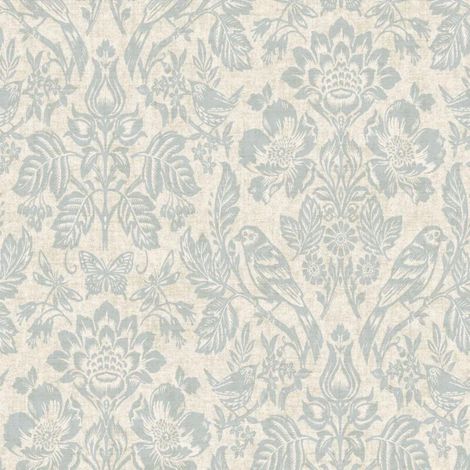 Holden Hawthorn Meadow Blue Wallpaper Nature Botanical Birds Paste The Paper (1/4)