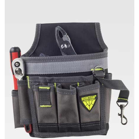 Bolsa para herramientas con enganche metálico WFA556 WORKTEAM Negro+Gris+Amarillo A.V. (1/2)