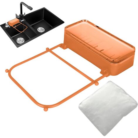 Crépine d'évier à Ventouse, crépine d'évier de Cuisine,Support de Panier pour Filet filtrant Anti-colmatage - Égouttoir de Cuisine à avec 50 Sacs en filtrante pour déchets (1/5)