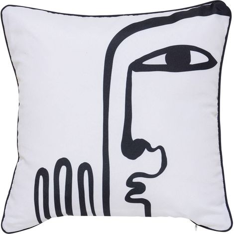 Housse de coussin d'extérieur Nolan 40x40cm déperlant blanc - Atmosphera créateur d'intérieur (1/3)