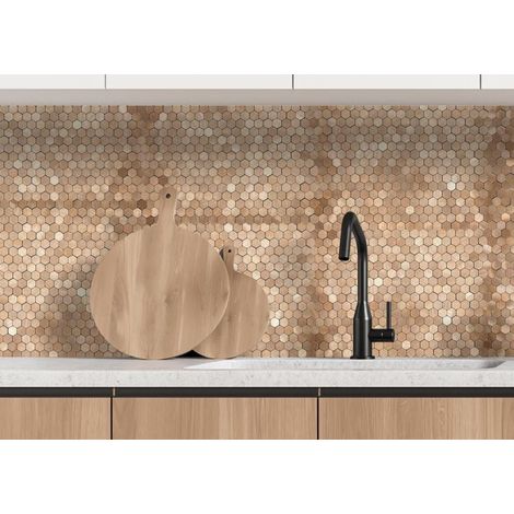 Lot de 12 Crédences Adhésives Rigides Mosaïque Bronze 31,2 x 31,8 cm - 1,19 m² - Livraison gratuite (1/5)