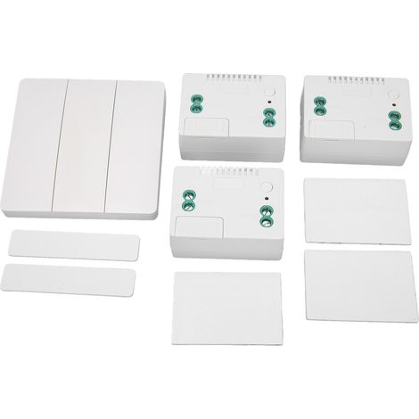 Kit d'interrupteur sans fil à 3 boutons avec télécommande auto-alimentée et récepteur pour bureau à domicile (1/5)
