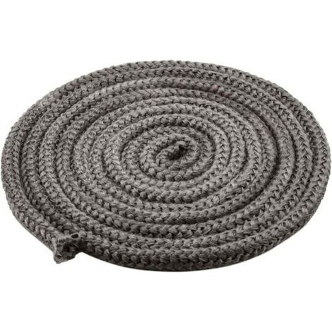 Joint de Cheminée Porte de Poêle Cordon 10 mm x 4 m, Corde Ignifuge en Fibre de Verre pour poêle, cheminée, Four, chaudière, résistant jusqu'à 450-550 ℃,noir (1/4)