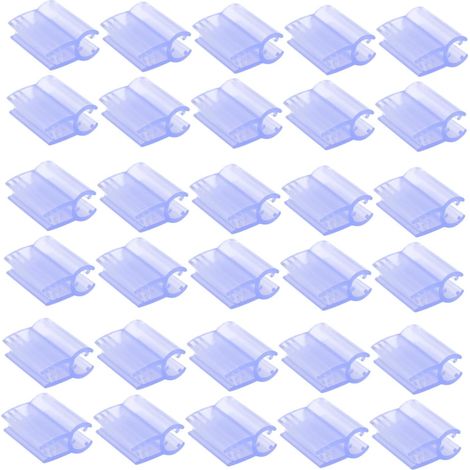 Lot de 30 clips support robustes en fil fer transparent PVC pour