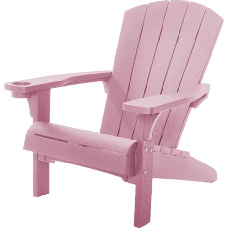 KETER - Chaise de jardin Adirondack - Rose - Style bois (1/3)