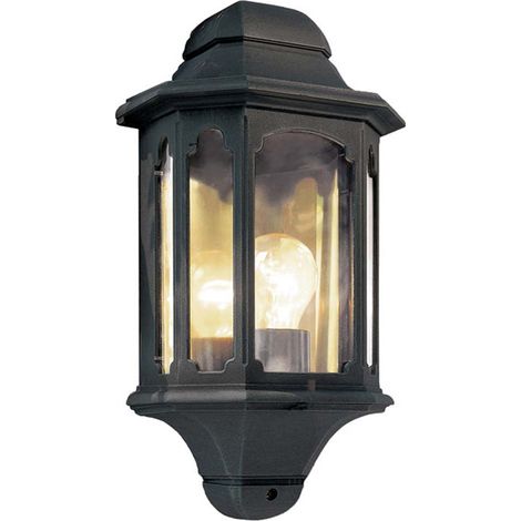Außenleuchte Laterne Wandlampe ALU-Druckguss Schwarz H 38 cm Gartenleuchte Hof