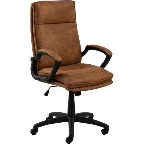 Silla de oficina Norsica 418, Marrón, 115x67x70cm, Con reposabrazos, Con ruedas, Mecanismo de la silla: Inclinación