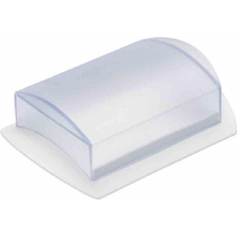 Tisch-Butterdose Kunststoff 15,8 x 11 x 5,5 cm, weiß/transparent