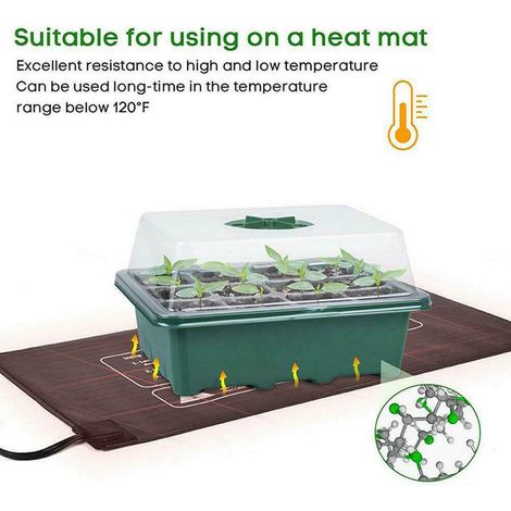 Boîte de germination à 12 alvéoles, boîte de semis pour pépinière, boîte de culture pour plantes de jardinage, pot pour semis de plantes grasses, vert, 5 pièces (1/5)