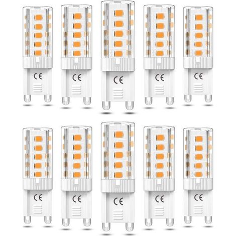10pcs Ampoule G9 LED Non dimmable 5W Blanc Chaud 3000K Ampoules LED G9 Équivalent Halogène 50W AC110/220V [Classe énergétique F] (1/5)