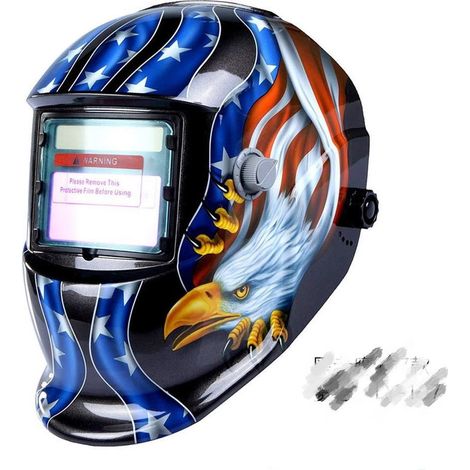 ZOLGINAH Casque de Soudure Automatique - Masque de Soudure avec 2 Lentilles et 2 Capteurs de filtre à ombre réglables DIN9-13 pour le soudage à l'arc de MIG TIG MAG [Classe énergétique A+++] (1/5)