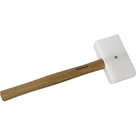 JOUANEL - Maillet nylon, manche bois, embout arrondi et rectangulaire 145X75X35 mm (1/3)