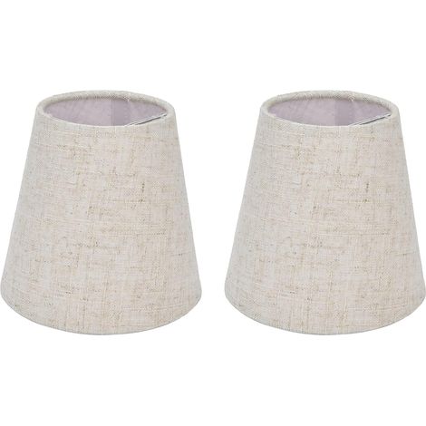 Lot de 2 Abat-Jour à Clipser en Tissu et Fer pour Ampoule E14, Taille 9,2x14,2x13 cm, pour Lampe de Table et Lustre (1/5)