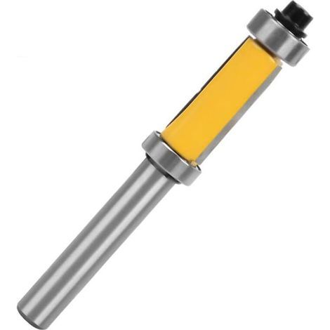 Fräser für Oberfräse, Bündigfräse und Profilfräse. Hartmetall-Bündigfräser. Kopierfräser mit oberem und unterem Lager. Gelbholzfräser, 25 mm Schnittdurchmesser (8 mm). (1/5)