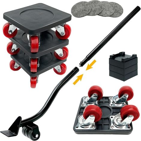 Furniture Mover, Heavy Furniture Casters, Furniture Transport Dolly, 360° Swivel Casters and Lifting Bar, Load Capacity Up to 400 kg (1/5)