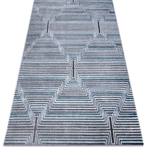 Teppich Strukturell SIERRA G5018 flach gewebt blau - Streifen, Diamanten blue 160x220 cm (1/5)